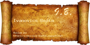 Ivanovics Beáta névjegykártya