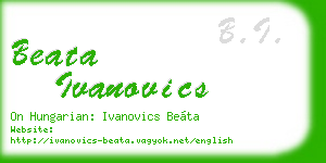 beata ivanovics business card